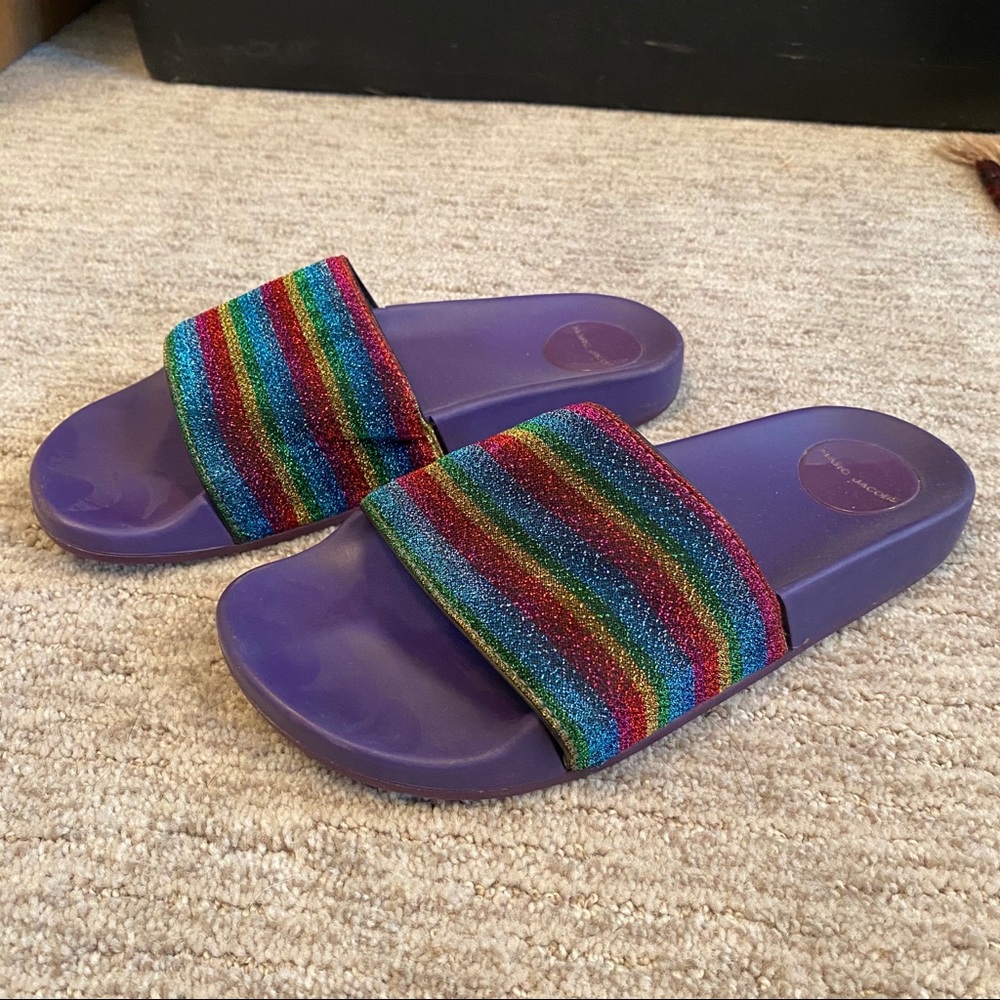 Marc Jacobs Rainbow Glitter Pool Slides - image 4